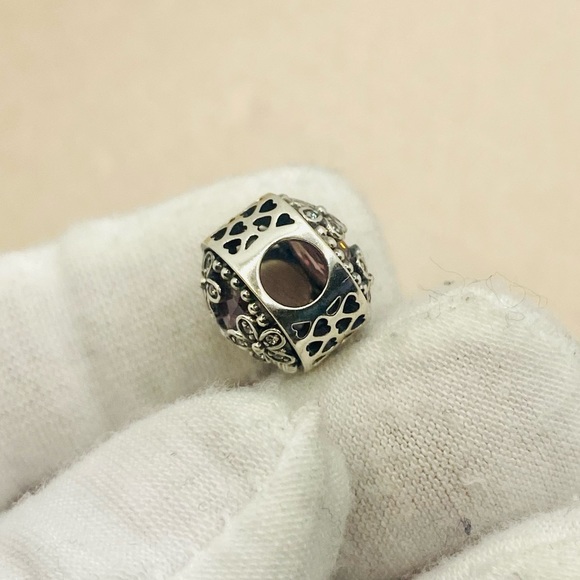 EUC Pandora 792055PCZ Silver Dazzling Daisy Meadow Charm w/ Pink & Clear CZ’s - Picture 8 of 10